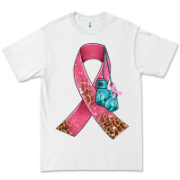 White cancer ribbon and boxing gloves Premium Tee - AdoDesignShop