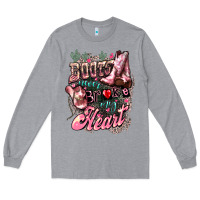 Heather Grey boots never broke my heart Long Sleeve Tee - NancyCooperArtShop