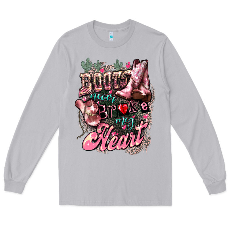 Boots Never Broke My Heart Long Sleeve Tee by NancyCooperArtShop | Teevron