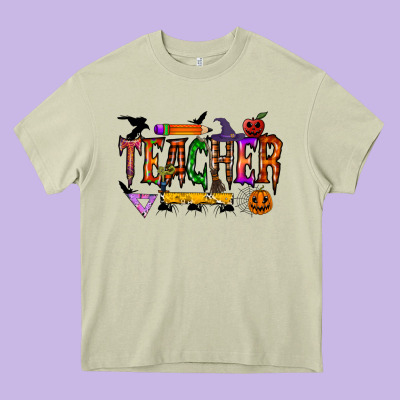 Teacher Halloween Heavy Core Tee Designed By Racoondesign