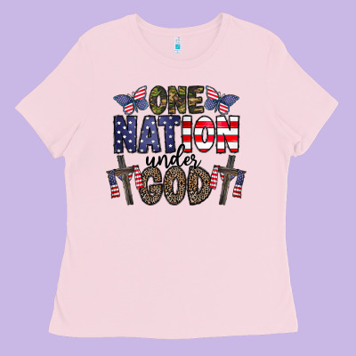 One Nation Under God Ladies Tee Designed By Cowhidedigitalart