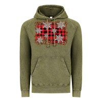 Vintage Olive snowflake background Vintage Hoodie - BarkalooDesign