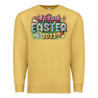 Antique Gold Happy Easter 2023 Premium Sweatshirt - HowdyJamesFarm