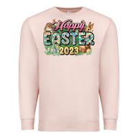 Pale Pink Happy Easter 2023 Premium Sweatshirt - HowdyJamesFarm