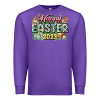 Purple Happy Easter 2023 Premium Sweatshirt - HowdyJamesFarm