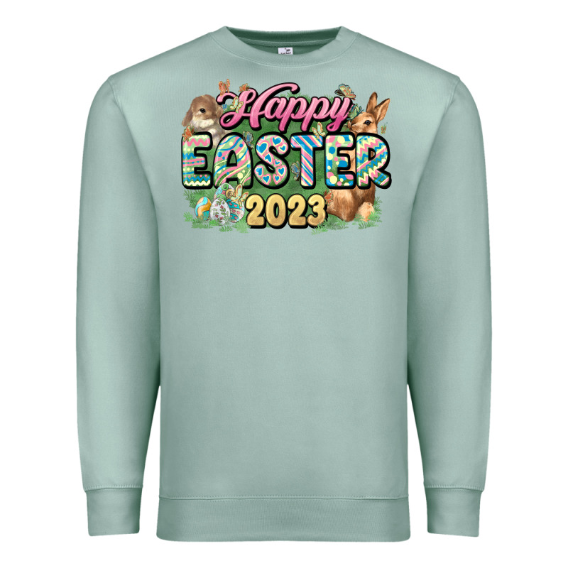Happy Easter 2023 Premium Sweatshirt by HowdyJamesFarm | Teevron