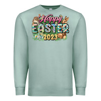 Seafoam Happy Easter 2023 Premium Sweatshirt - HowdyJamesFarm