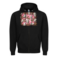 Black Easter Quail Eggs And Leopard Bunny Zipper Hoodie - RanaPortraitStore