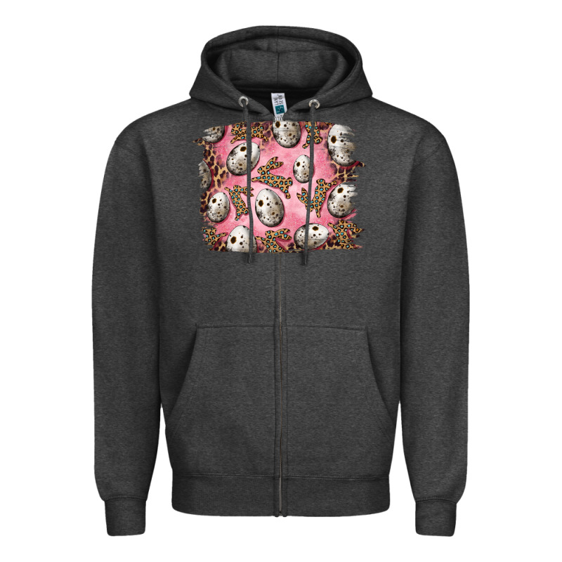 Easter Quail Eggs And Leopard Bunny Zipper Hoodie by RanaPortraitStore | Teevron