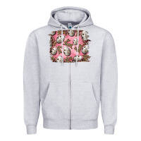 Heather Grey Easter Quail Eggs And Leopard Bunny Zipper Hoodie - RanaPortraitStore