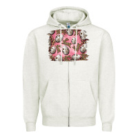 Oatmeal Heather Easter Quail Eggs And Leopard Bunny Zipper Hoodie - RanaPortraitStore