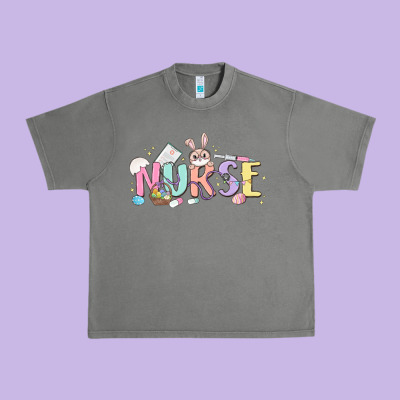 Easter Nurse Urban Heavy Tee Designed By Maliassmallbusiness