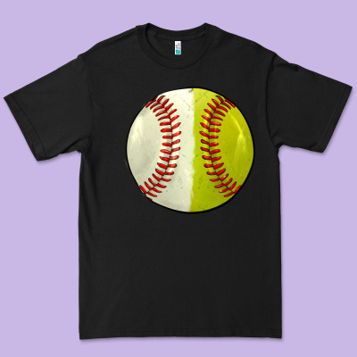 Half Baseball Softball Premium Tee Designed By Jahusdesignshop