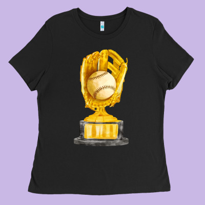 Baseball Throphy Cup Fa Element Ladies Tee Designed By Fadigitalartstudio