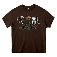 Chocolate Brown dentalassistant Heavy Core Tee - CowhideDigitalArt