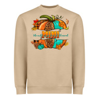 Mushroom Thankful grateful blessed mini pumpkin Heavyweight Sweatshirt - NancyCooperArtShop