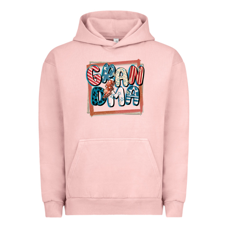 4th Of July Grandma With Lightning Bolt Urban Hoodie by FaDigitalArtStudio | Teevron