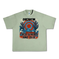 Oil Green dream' in red white and blue Urban Heavy Tee - MaliasSmallBusiness