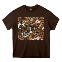 Chocolate Brown leopard and cowhides Heavy Core Tee - BarkalooDesign