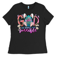 Black with god all things are possible Ladies Tee - RacoonDesign
