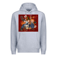 Heather Grey wizard kids with glitter Premium Hoodie - TumblerDesignByShophia
