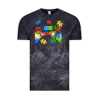 Cloud Black autism awareness video game controller Vintage Tee - MaliasSmallBusiness