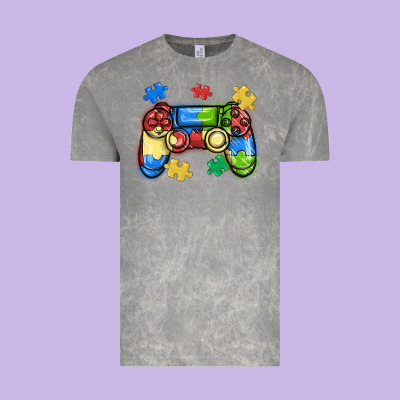 Autism Awareness Video Game Controller Vintage Tee Designed By Maliassmallbusiness
