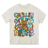 Cream Chillin with my peeps Easter Heavy Core Tee - OliviaCreatesArt