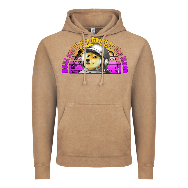 Doge Coin Hodl On We're Going To The Moon Retro Sunset Vintage Hoodie by Jasminsmagicworld | Teevron