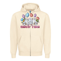 Sandshell Easter Vibes with Bunny and Eggs Zipper Hoodie - RanaPortraitStore