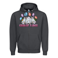 Smoke Easter Vibes with Bunny and Eggs Zipper Hoodie - RanaPortraitStore