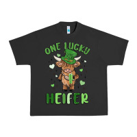 Pigment Black one lucky heifer Urban Heavy Tee - MaliasSmallBusiness