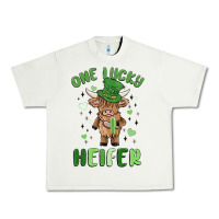 Pistachio one lucky heifer Urban Heavy Tee - MaliasSmallBusiness