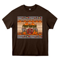 Chocolate Brown firefighter dad Heavy Core Tee - HRA Design Shop