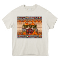 Cream firefighter dad Heavy Core Tee - HRA Design Shop