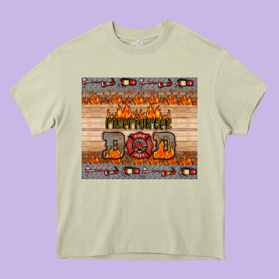 Firefighter Dad Heavy Core Tee Designed By Hra Design Shop