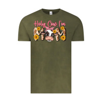 Vintage Olive holy cow i'm mom Vintage Tee - MaliasSmallBusiness