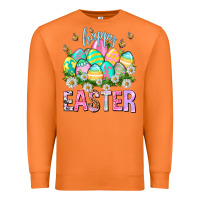 Carrot Happy Easter with eggs Easter Day Premium Sweatshirt - HowdyJamesFarm