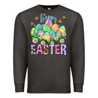 Smoke Happy Easter with eggs Easter Day Premium Sweatshirt - HowdyJamesFarm