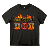 Asphalt firefighter dad Heavy Core Tee - HRA Design Shop