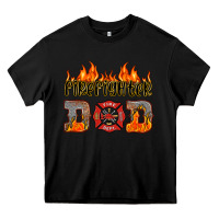 Black firefighter dad Heavy Core Tee - HRA Design Shop