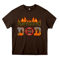 Chocolate Brown firefighter dad Heavy Core Tee - HRA Design Shop