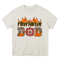 Cream firefighter dad Heavy Core Tee - HRA Design Shop
