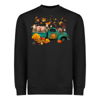 Black fall farm animals truck nancy Heavyweight Sweatshirt - NancyCooperArtShop