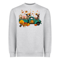 Heather Grey fall farm animals truck nancy Heavyweight Sweatshirt - NancyCooperArtShop