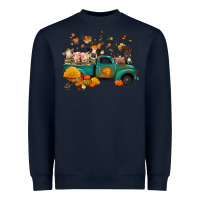 Navy fall farm animals truck nancy Heavyweight Sweatshirt - NancyCooperArtShop