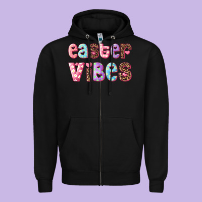 Easter Vibes Zipper Hoodie Designed By Ranaportraitstore