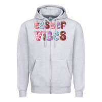 Heather Grey Easter vibes Zipper Hoodie - RanaPortraitStore