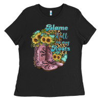 Black Blame It All On My Roots Ladies Tee - JahusDesignShop