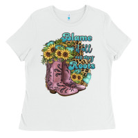 White Blame It All On My Roots Ladies Tee - JahusDesignShop